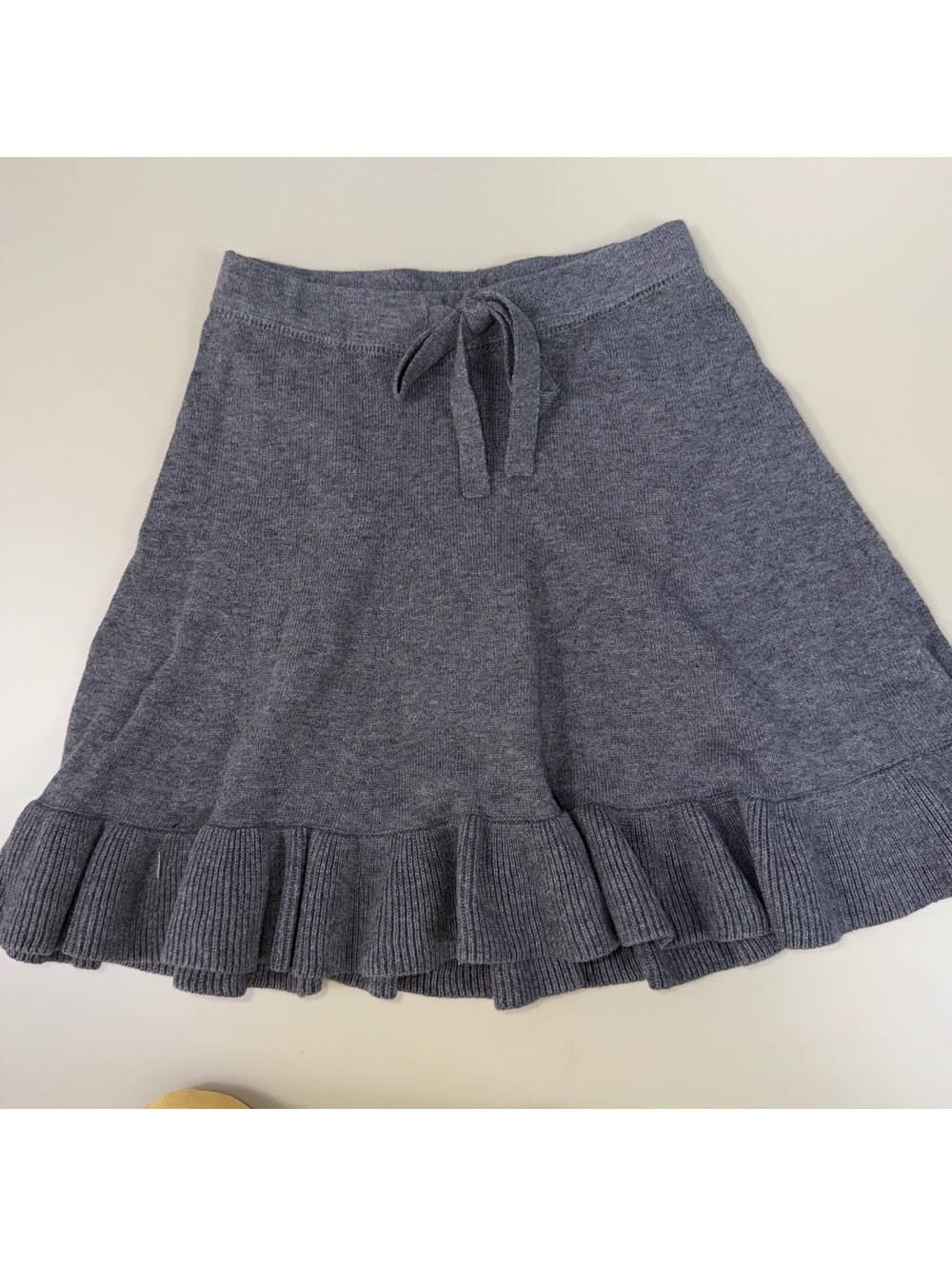 Neige Girls Size 4 Gray Knit Ruffle Skirt